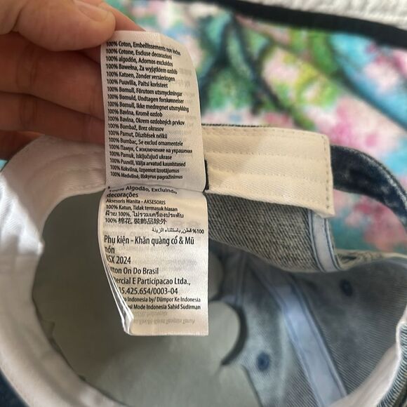 COTTON:ON Embroidered Sardines Vintage Blue Wash Denim Dad Cap - Picture 7 of 13